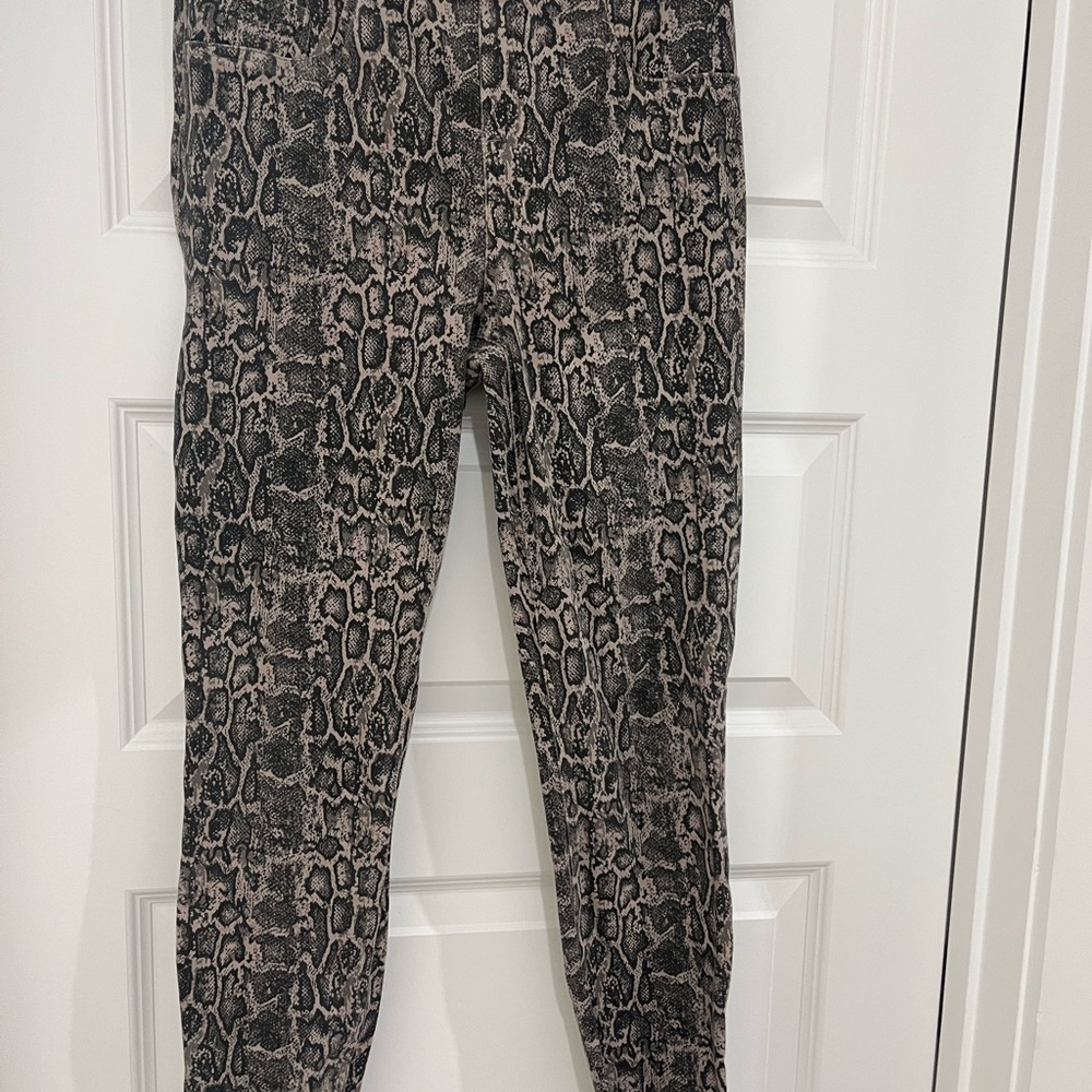SPANX Snake Print Leggings - Black and Brown